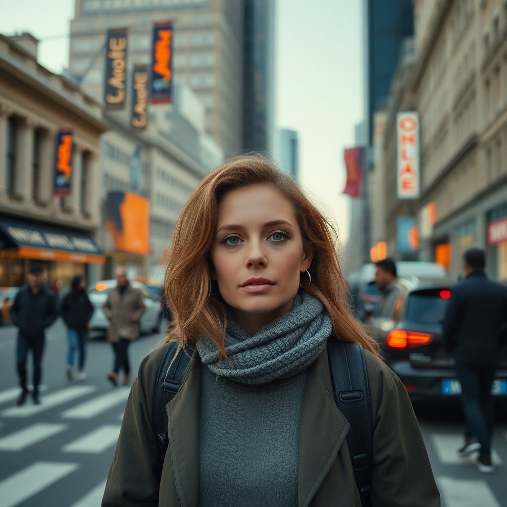 woman in city